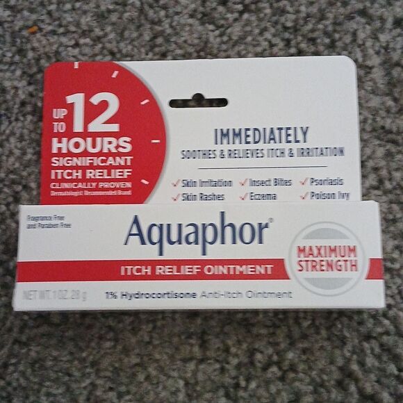 Aquaphor Itch Relief Ointment, 1% Hydrocortisone Anti Itch Skin Ointment… - Picture 2 of 6